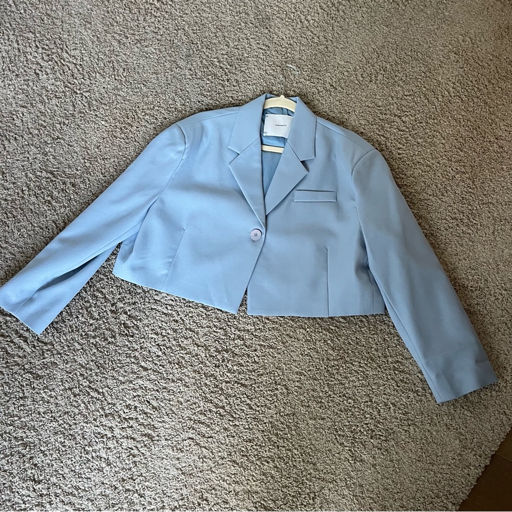 Simonett Baby Blue Cropped Blazer